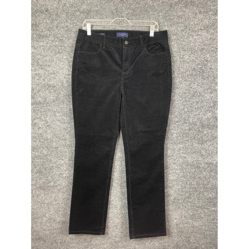 Talbots Corduroy Pants Womens 10P Black Excellent Straight Leg Heritage‎ Fit